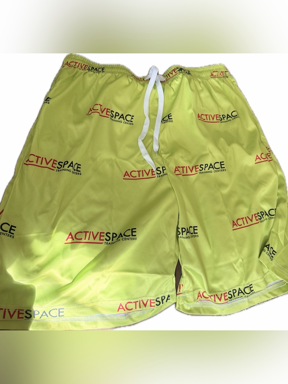 Neon Yellow Athletic Shorts with Drawstring